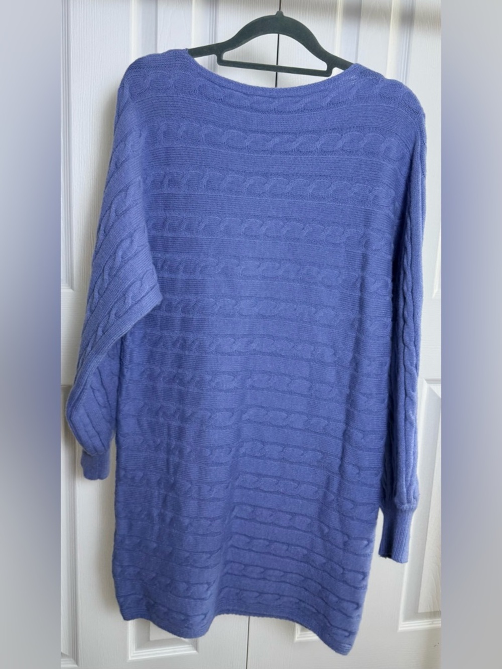 Blue Cable-Knit Sweater Dress - Picture 3 of 5